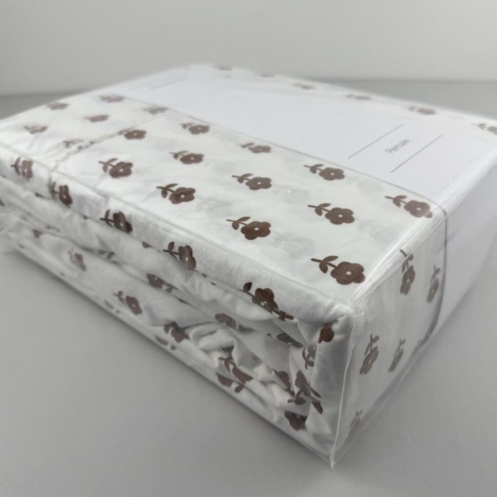 The Company Store x Heather Taylor Home King Sheet Set Nutmeg Floral Percale - Picture 7 of 8